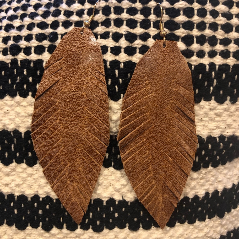 HANDMADE leather earrings:)) 🆕